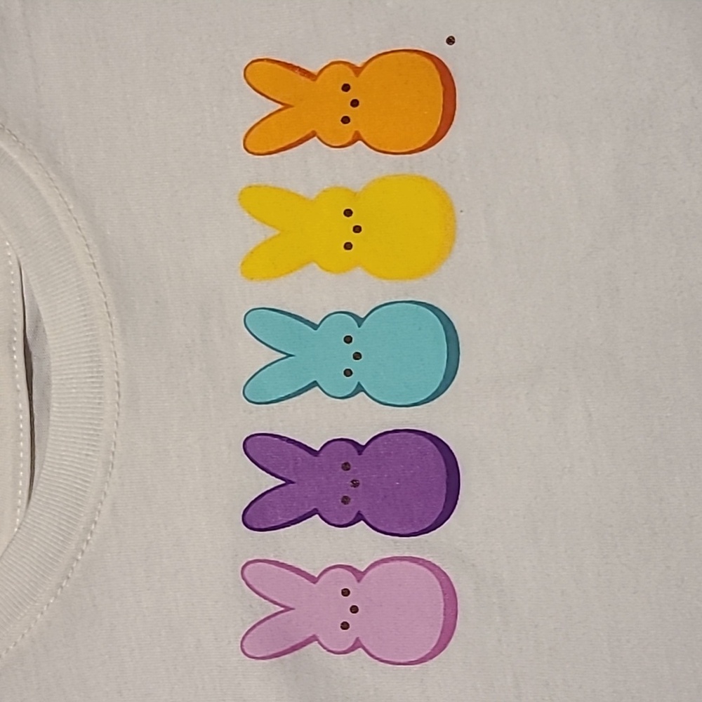 Peeps NWT White Kids T-Shirt with Colorful Bunny Print - 18 Months - Picture 3 of 9